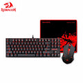 Redragon K552-BA Gaming Keyboard and Mouse, Mouse Pad Combo, LED Backlit Mechanical Gaming Keyboard, 87 key PC Gaming Keyboard