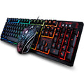 104 Keys Gaming Keyboard Mouse Rainbow LED Backlit Mechanical Feeling Keyboard Pro Gaming Keyboard and Mouse Combo